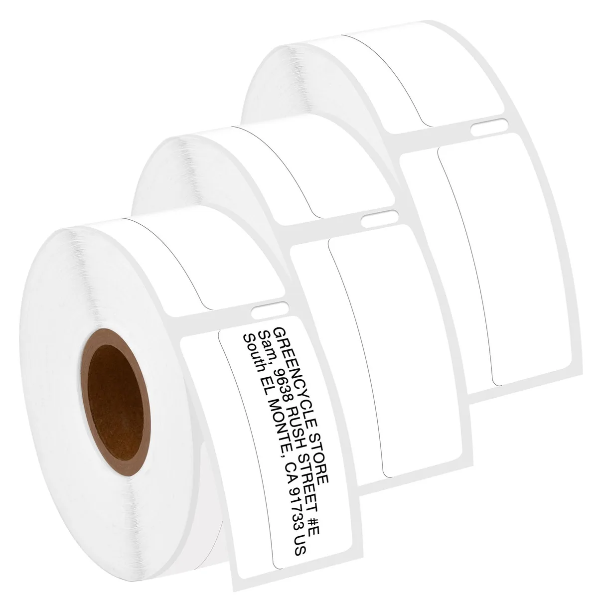 GREENCYCLE GREENCYCLE DM-30330 3/4" x 2" White Direct Thermal Labels 500/Roll 3 Rolls — product photo