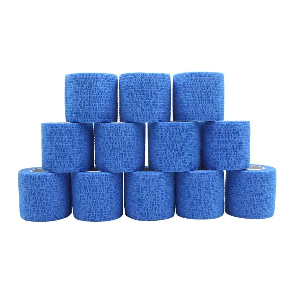 COMOmed COMOmed Self-Adherent Cohesive Bandage Blue 12 Rolls 2.5m/4.5m — product photo