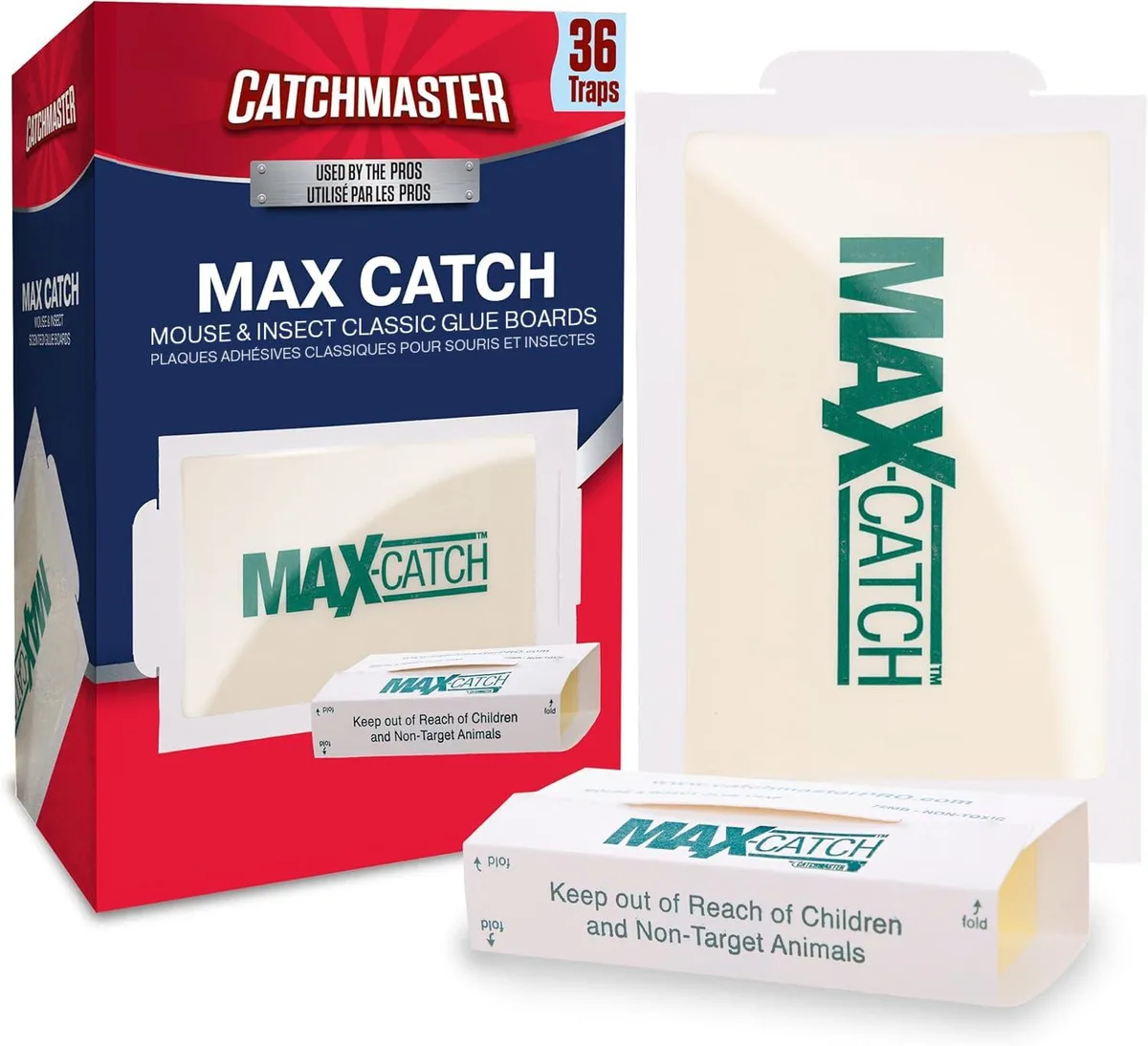 White paper glue traps in a 36-pack, flat adhesive boards for catching pests