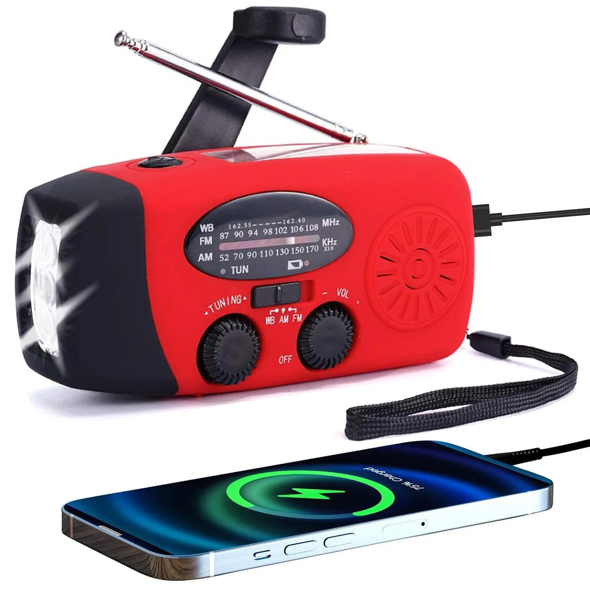  TFTDOUP XSY088 2000mAh NOAA AM/FM Weather Radio — product photo
