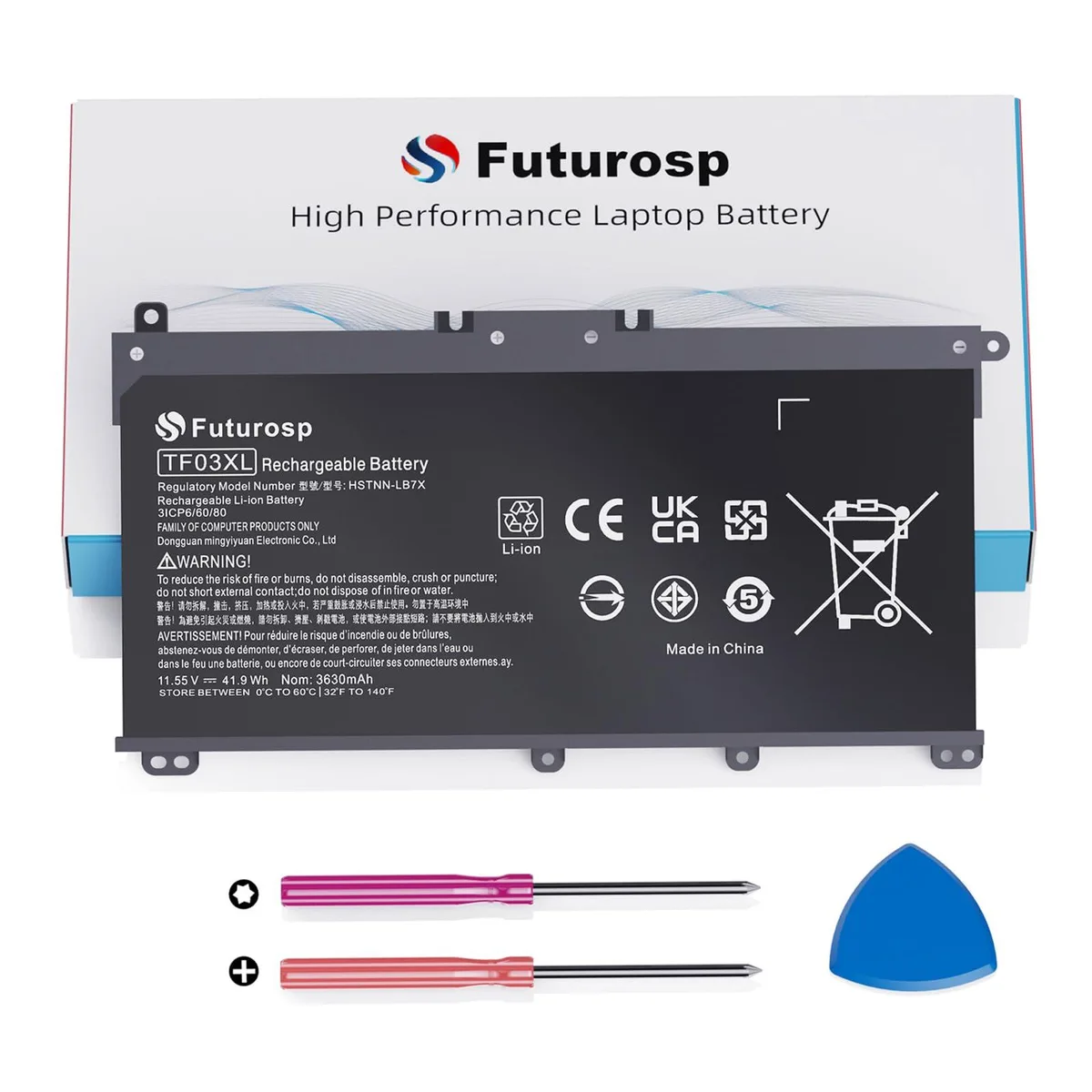 TF03XL 41.9Wh 11.55V Li-ion battery for HP Pavilion X360 — product photo