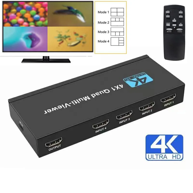 LUOM LUOM OZQF 4×1 HDMI Multi-viewer Switch 4K30Hz 5 Modes — product photo