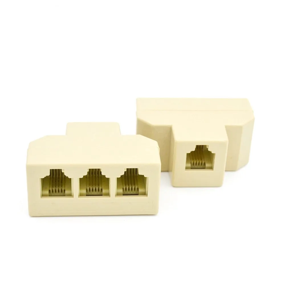 TeKit TeKit RJ11 6P4C 1 Female to 3 Female Telephone Splitter Adapter 2 Pack — product photo