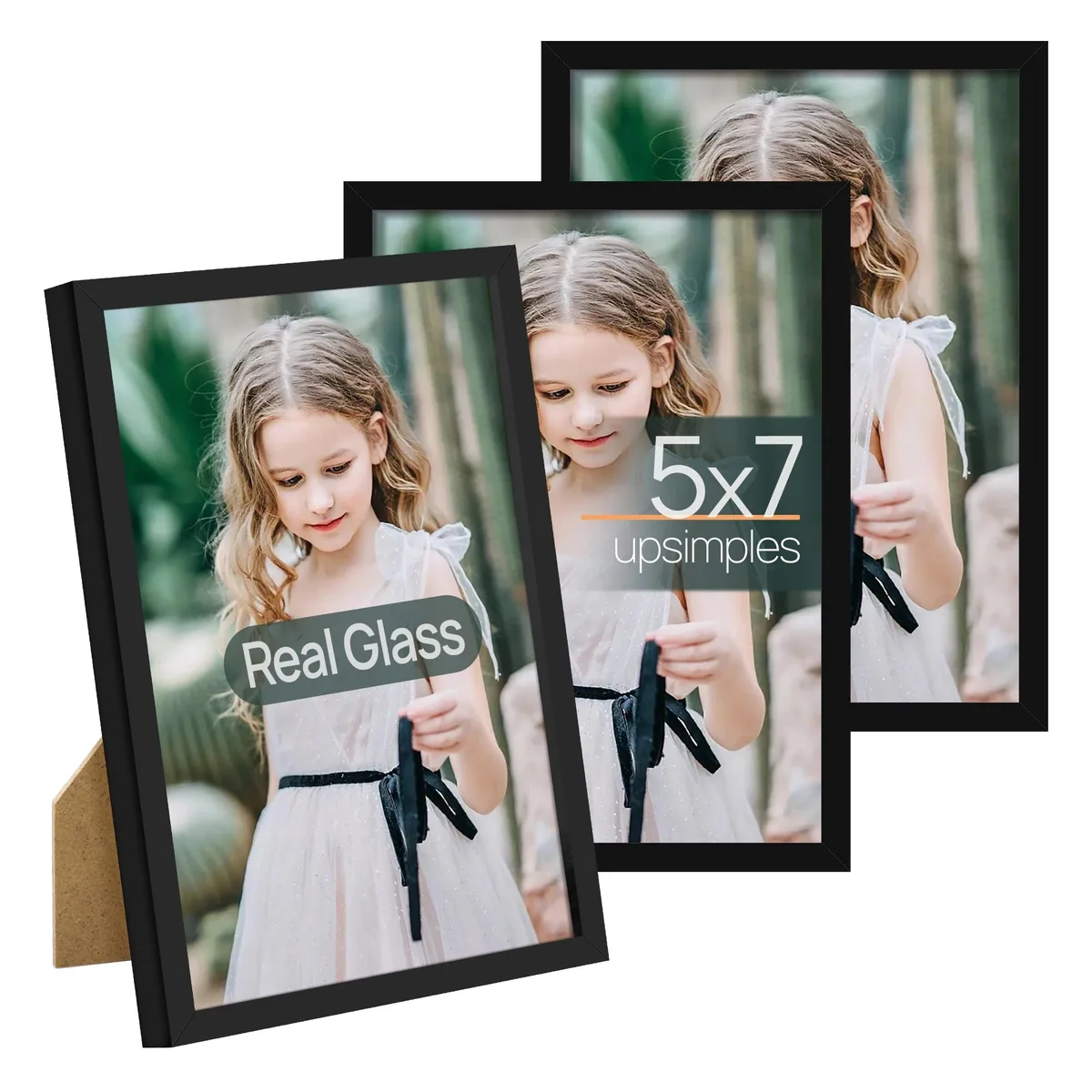  upsimples 5x7 Black Picture Frame Set of 3 — product photo