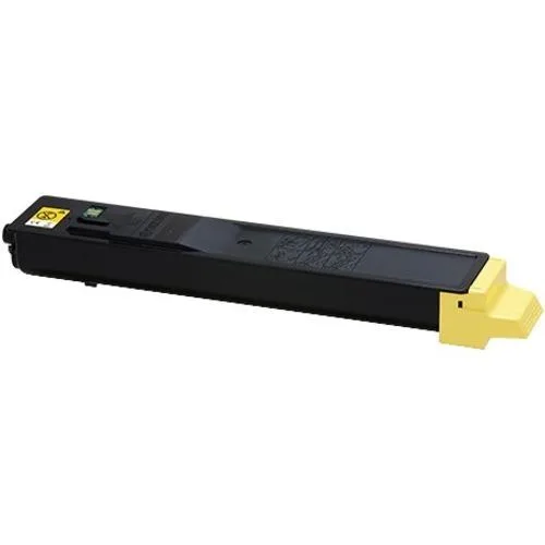 Yellow toner cartridge in rectangular plastic housing