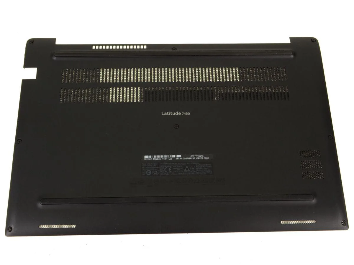 Dell Latitude 7490 bottom base cover with captive screws and rubber feet