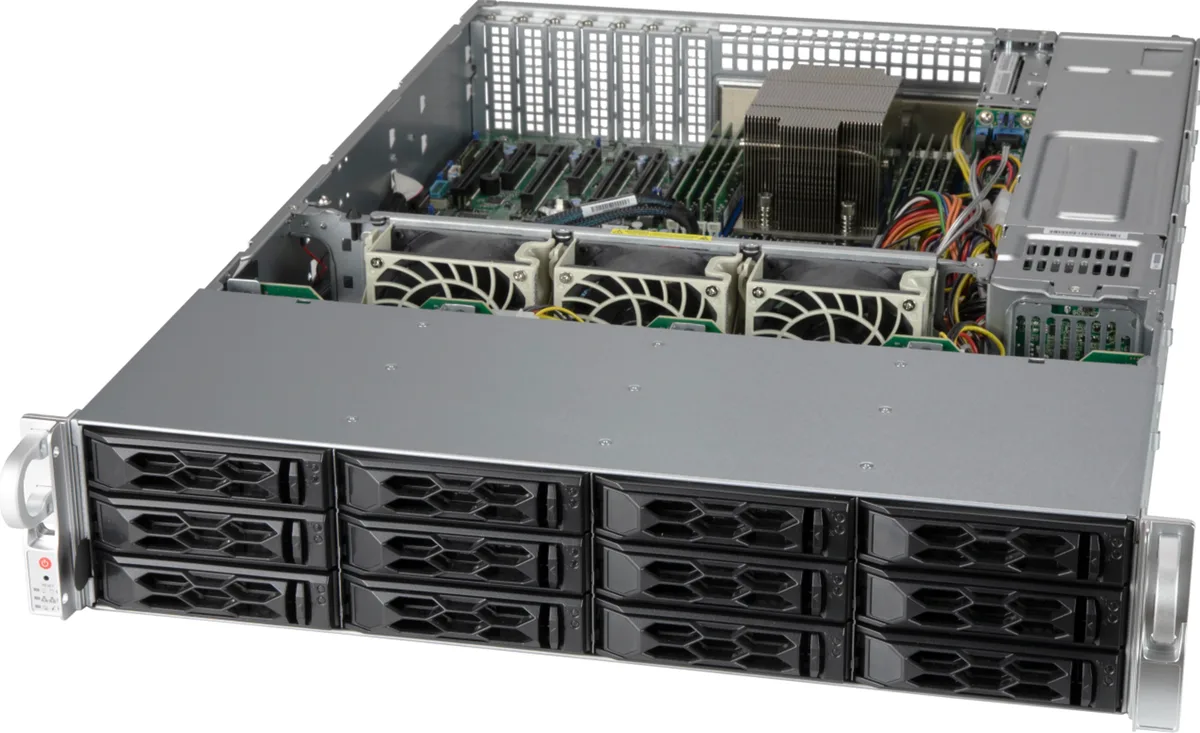 Supermicro Supermicro CSE-LA26AC12-R920LP1 2U server chassis 12 bay 920W redundant — product photo