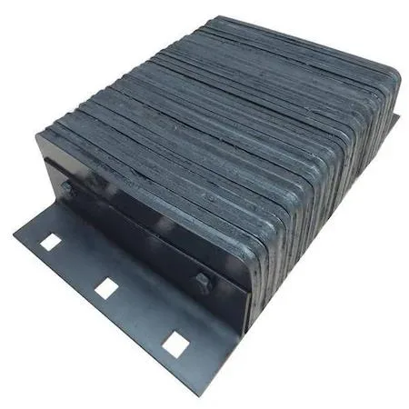 Rectangular laminated rubber dock bumper, bolt-on mounting