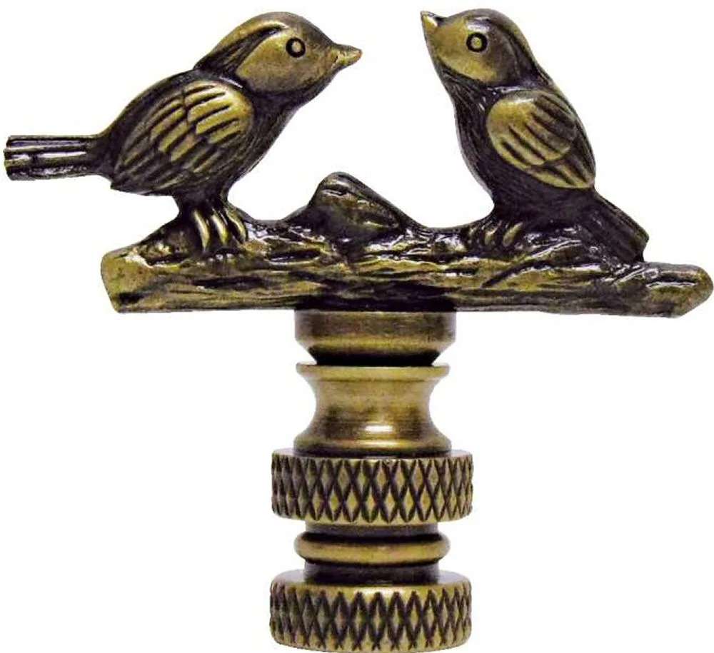 Home Concept Home Concept Songbirds Lamp Finial Antique Brass 1.75"h — product photo