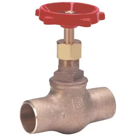 Bronze globe valve with hand wheel and socket ends