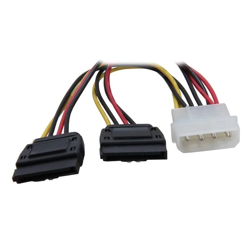EN-Labs EN-Labs 6 inch Molex 4-pin Male to 2 x SATA 15-pin Female Y Splitter Cable — product photo