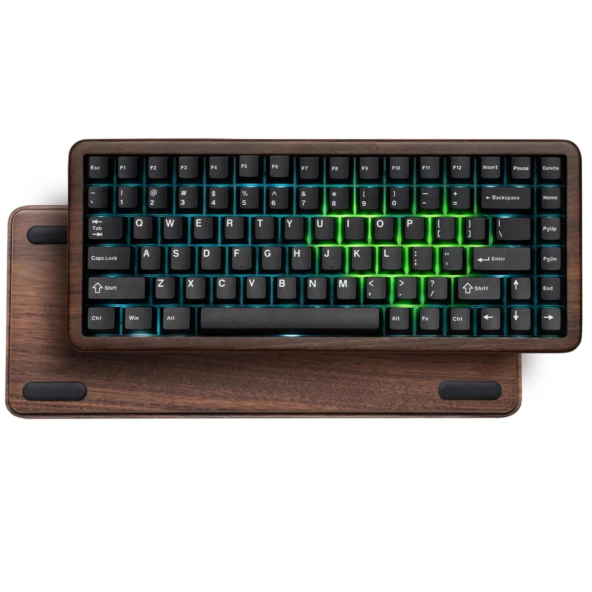 Womier Womier WD75 V2 75% Gaming Keyboard Walnut Wood Black 8000mAh — product photo