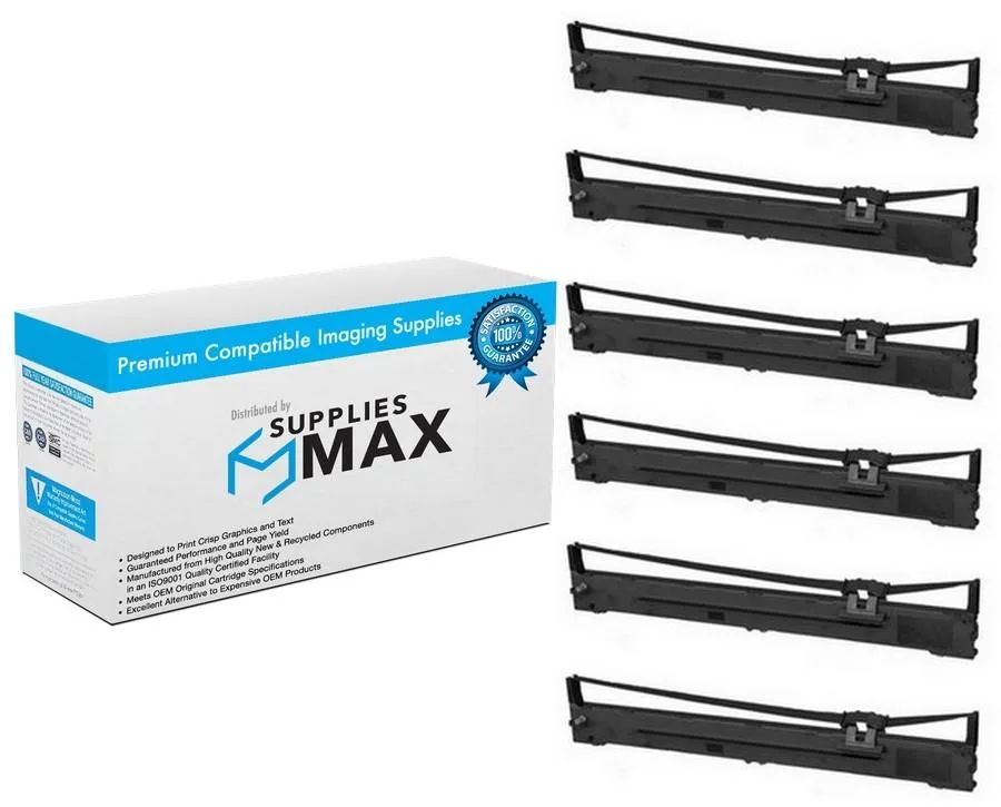 SuppliesMax SuppliesMax Epson S015335 Black Printer Ribbon 6 Pack — product photo
