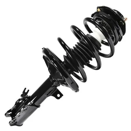Unity 11281 front left complete strut assembly, silver metal coil spring and housing