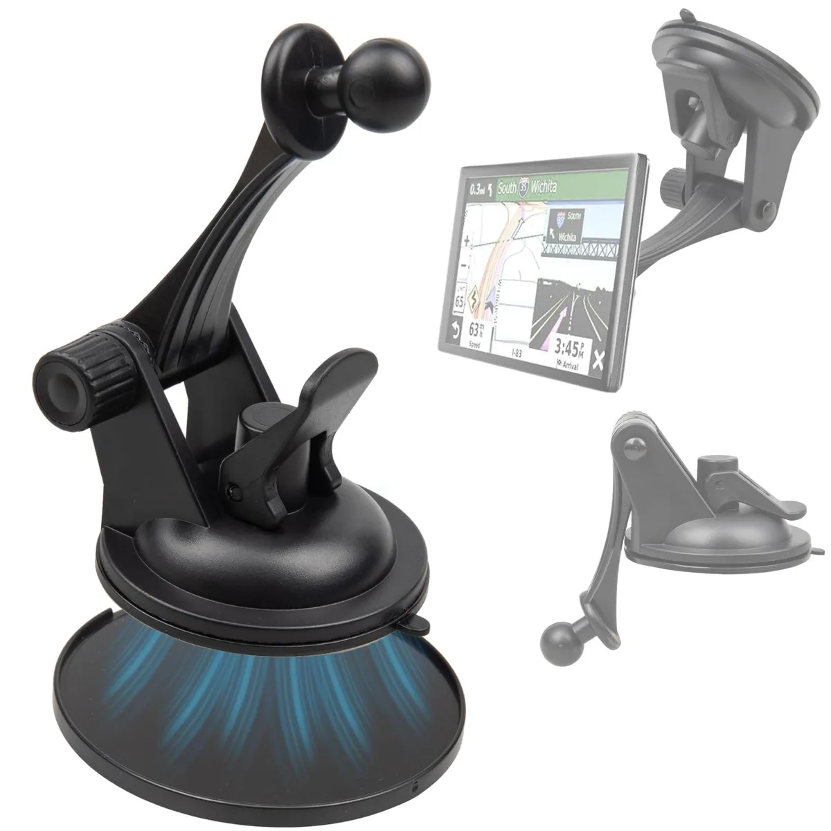  EWAY GPS Windshield Dashboard Mount 17mm Ball Garmin Nuvi Dezl DriveSmart Zumo DriveAssist DriveLuxe — product photo