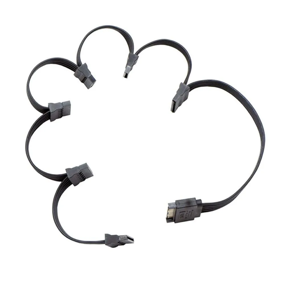 Vszerda Vszerda SATA Power Extension Cable 15 Pin Male to 6 Female 30inch 70cm — product photo