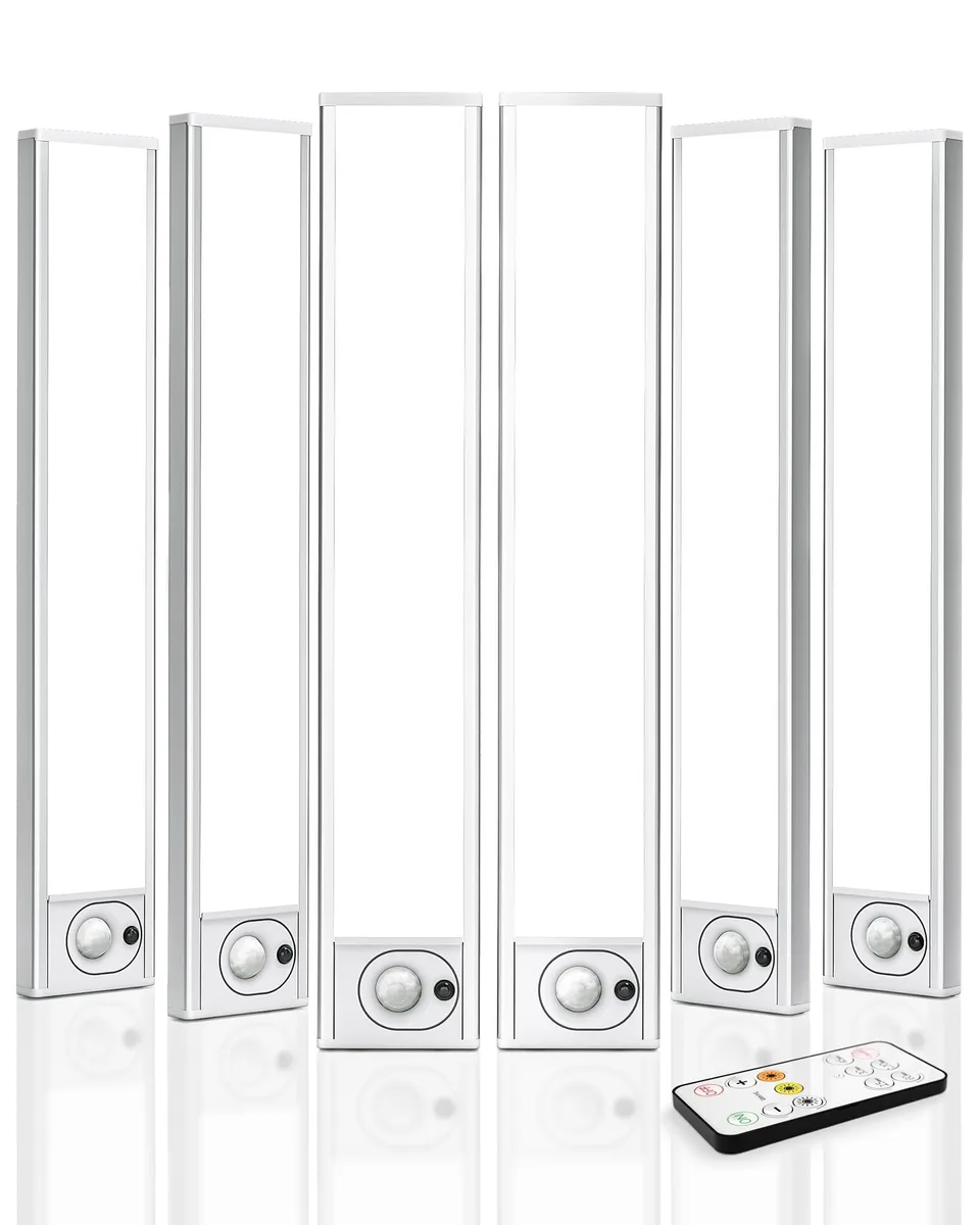 Six white 12inch LED bars with clear prismatic lenses, remote, cables and adhesive plates