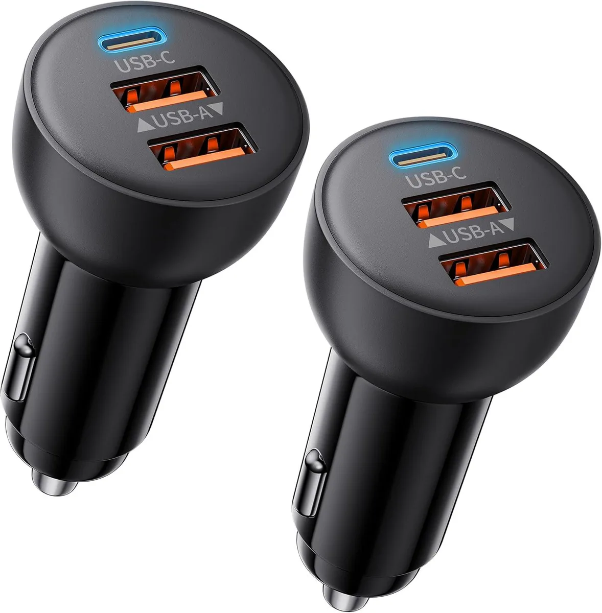 Hamzan Hamzan USB C Car Charger 2 Pack 70W 3-Port PD QC Fast Charging — product photo