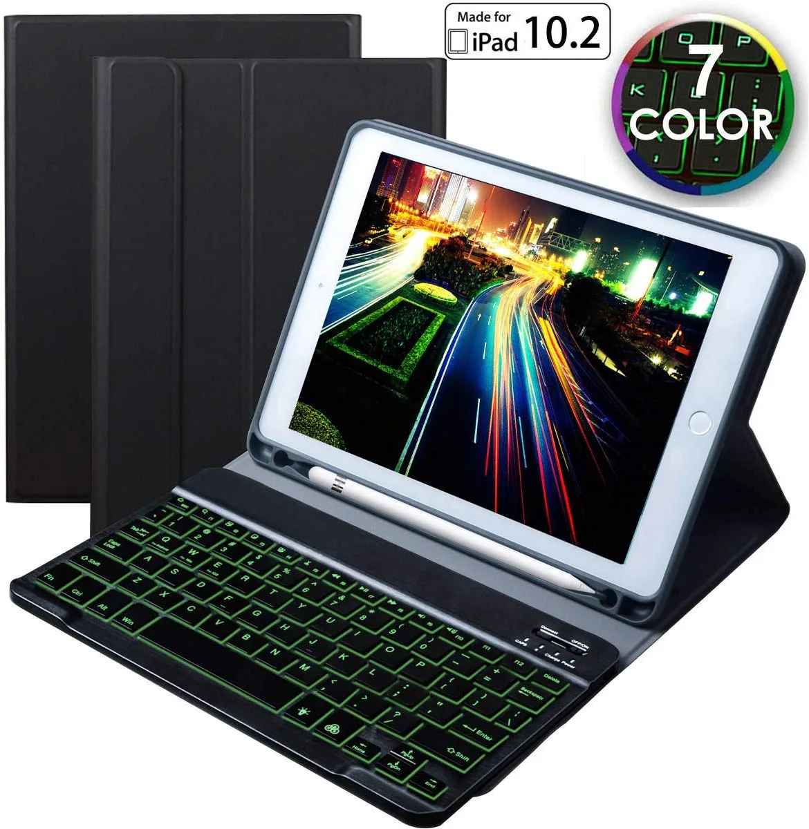 Werleo Werleo Bluetooth Keyboard Case iPad 10.2 2019 7th Gen Black Backlit — product photo