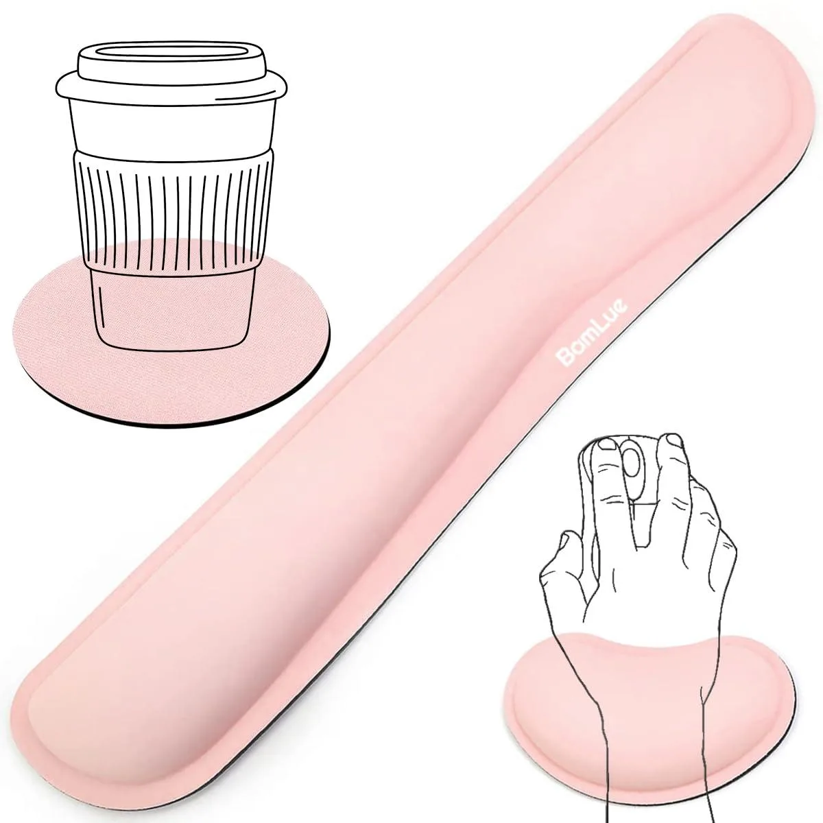  E-Blue BL0804034 Wrist Rest Set Pink 17x3.4in — product photo