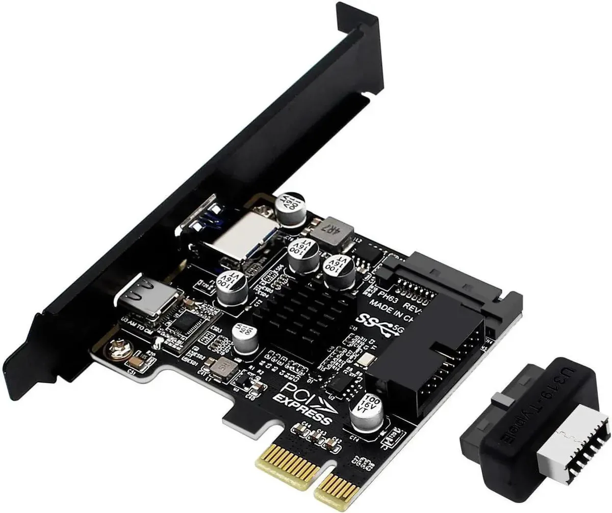 SMUGDESK SMUGDESK PH63C PCIe x1 USB 3.0 Expansion Card with Aluminum Heatsink & Full-Height Bracket — product photo