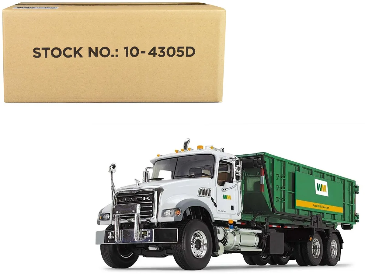 First Gear First Gear Mack Granite MP Waste Management Garbage Truck 1/34 White — product photo