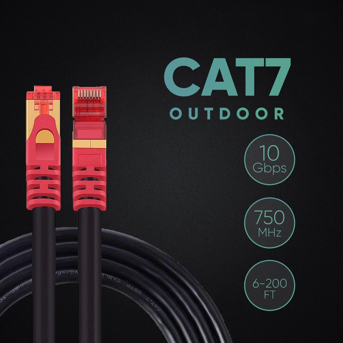 Thinkstar Thinkstar 200FT CAT7 Shielded 26AWG Ethernet Cable SFTP LAN RJ-45 — product photo