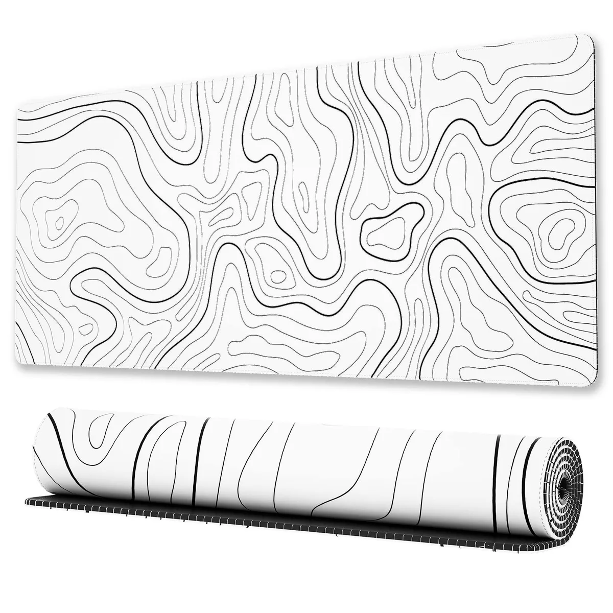  AV Lab OB-MP014AA Extended Mouse Pad White Topo 31.5 x 11.8 in — product photo
