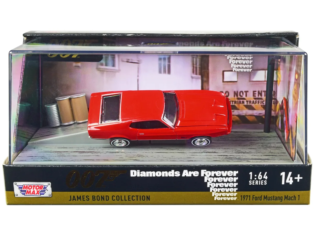 MOTORMAX MOTORMAX 1971 Ford Mustang Mach 1 Red James Bond 007 Diamonds Are Forever 1/64 Diecast — product photo