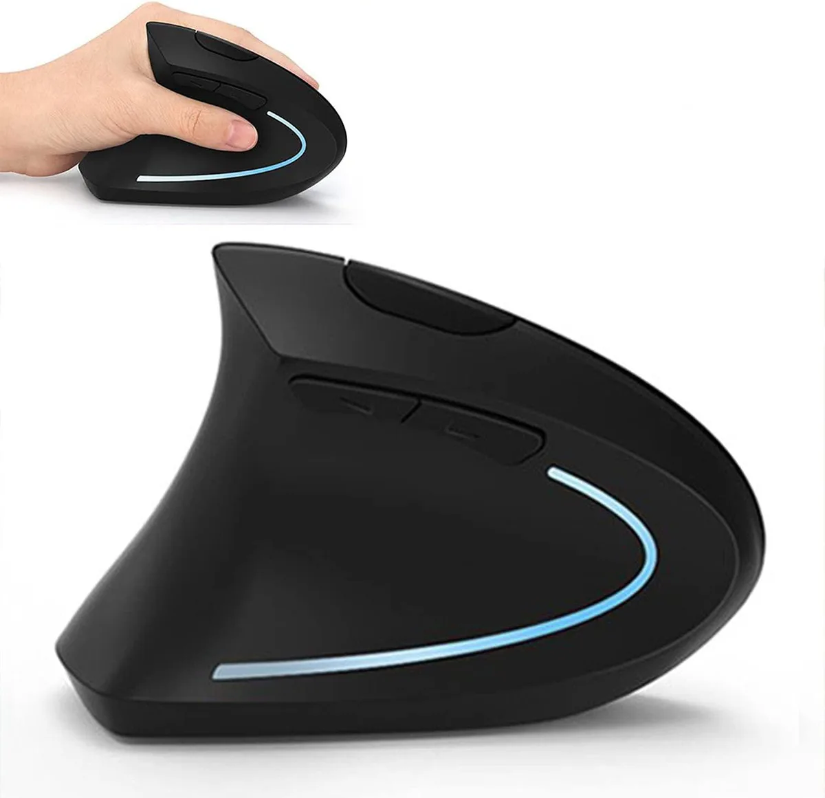 BONAEVER BONAEVER Left-Handed Vertical Wireless Mouse 2.4G Black — product photo