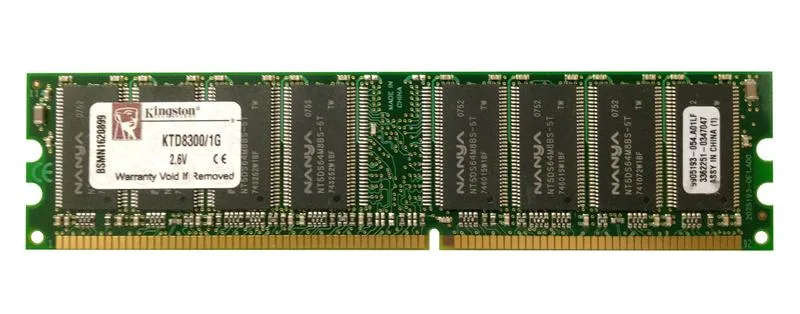 Kingston Technology Corp. Kingston Technology Corp. KTD8300/1G 1GB PC3200 DDR-400MHz 184-Pin DIMM memory upgrade — product photo