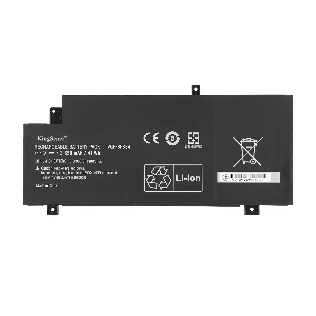 KingSener KingSener VGP-BPS34 laptop battery 3650mAh 11.1V 41Wh for Sony Vaio Fit 14 15 — product photo