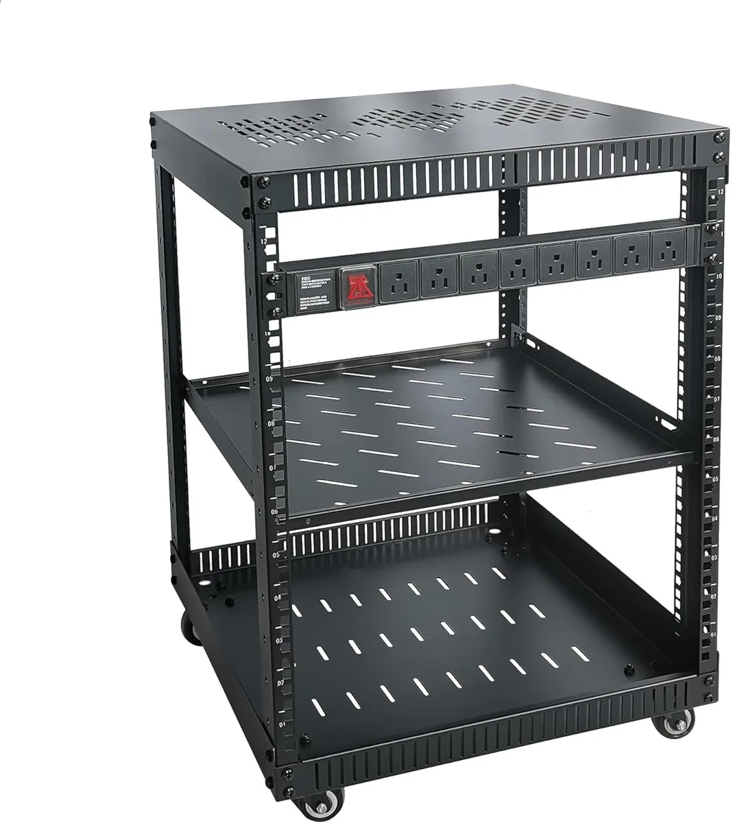 TAURKENAM TAURKENAM 12U Server Rack with Reinforced Top Cover &amp; 1U Shelf — product photo