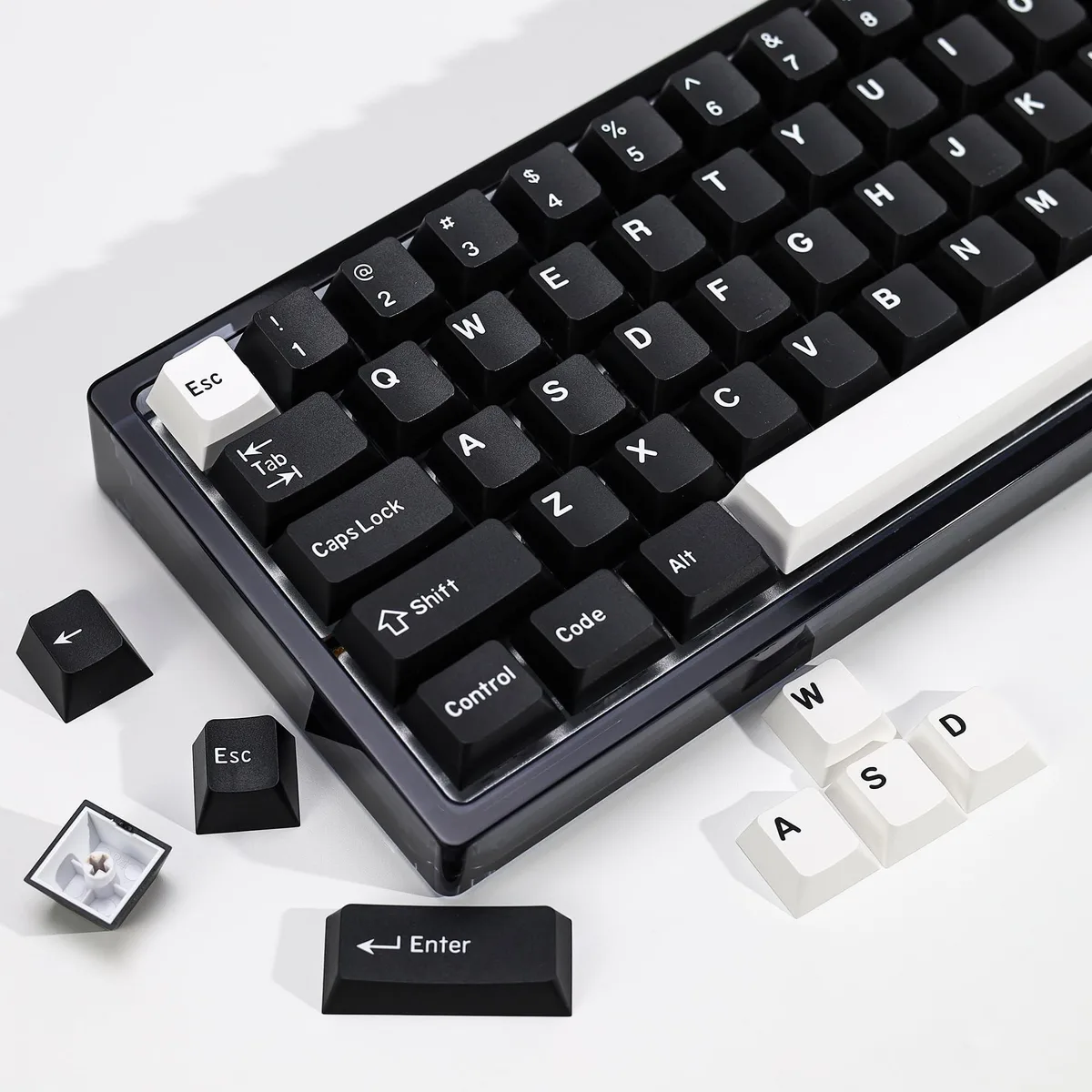 Bipra Bipra 174 Key PBT Double Shot Cherry Profile Keycap Set Black White 2 in 1 accessory — product photo