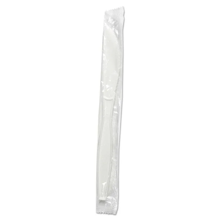 Boardwalk Boardwalk BWKKNIHWPPWIW Heavyweight Wrapped Polypropylene Knife, White, 1000/Carton — product photo