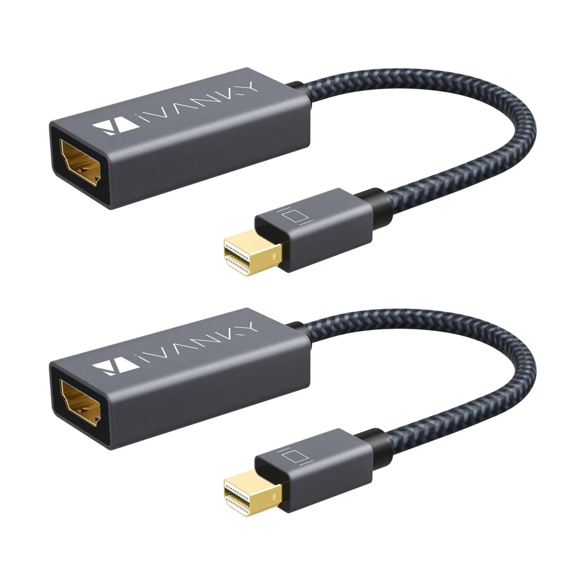 ivanky ivanky VBL02-NEW 2 Pack Mini DisplayPort to HDMI Adapter Black 4K@30Hz — product photo