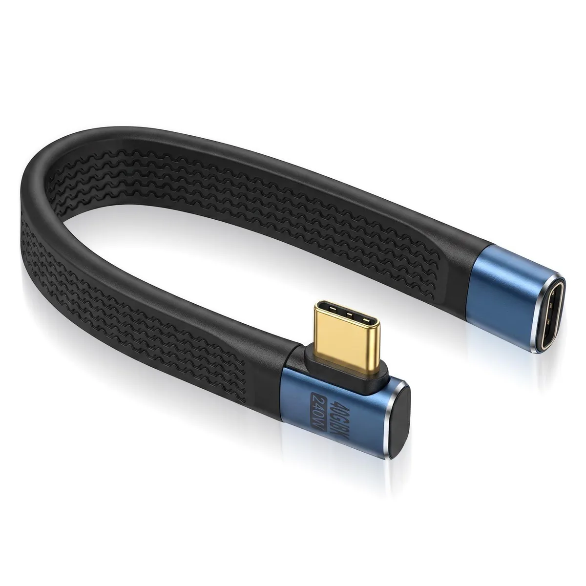  Psiriol 5435CKYA1626 USB C Extension Cable 5.5 inch 40Gbps 240W Right Angle Male to Female — product photo