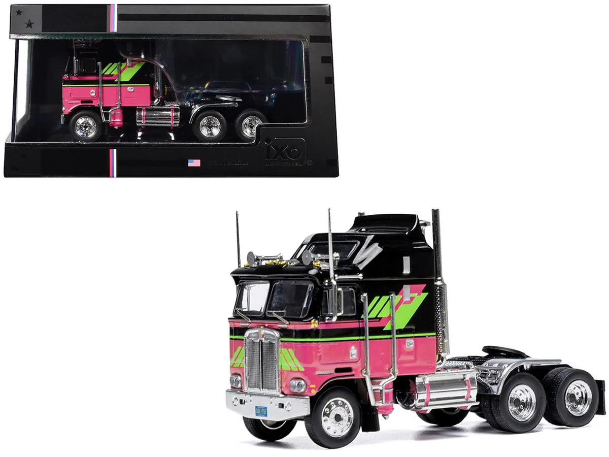 Ixo Models Ixo Models 1976 Kenworth K100 Aerodyne Black Pink 1/64 Diecast — product photo