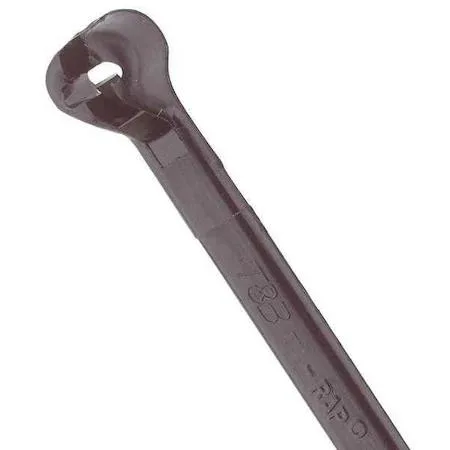 Black nylon cable tie 11.08 in long with stainless steel barb