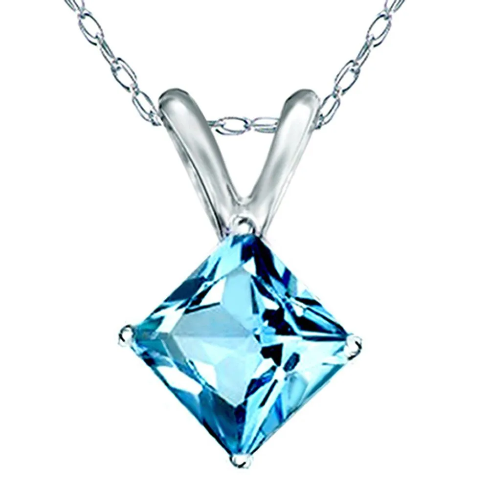 Mabella Fashion Mabella Fashion 14K White Gold Rabbit Blue Topaz Pendant Necklace 18 in — product photo