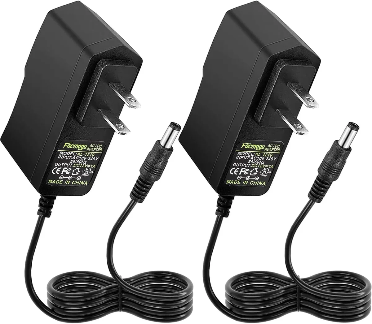 BASEUS BASEUS 2-Pack 12V 1A AC Adapter 5.5x2.5mm &amp; 5.5x2.1mm — product photo