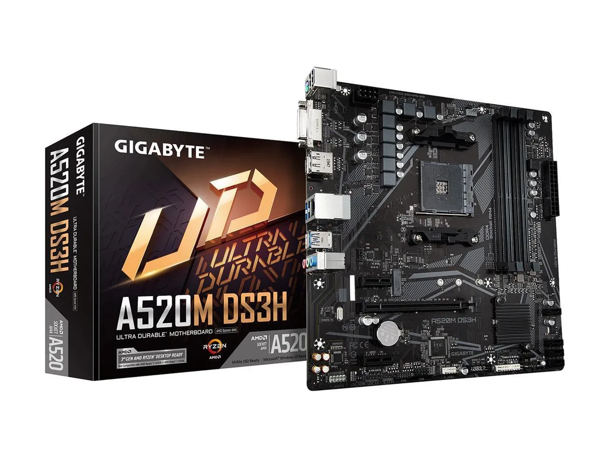 GIGABYTE GIGABYTE A520M DS3H AMD motherboard — product photo