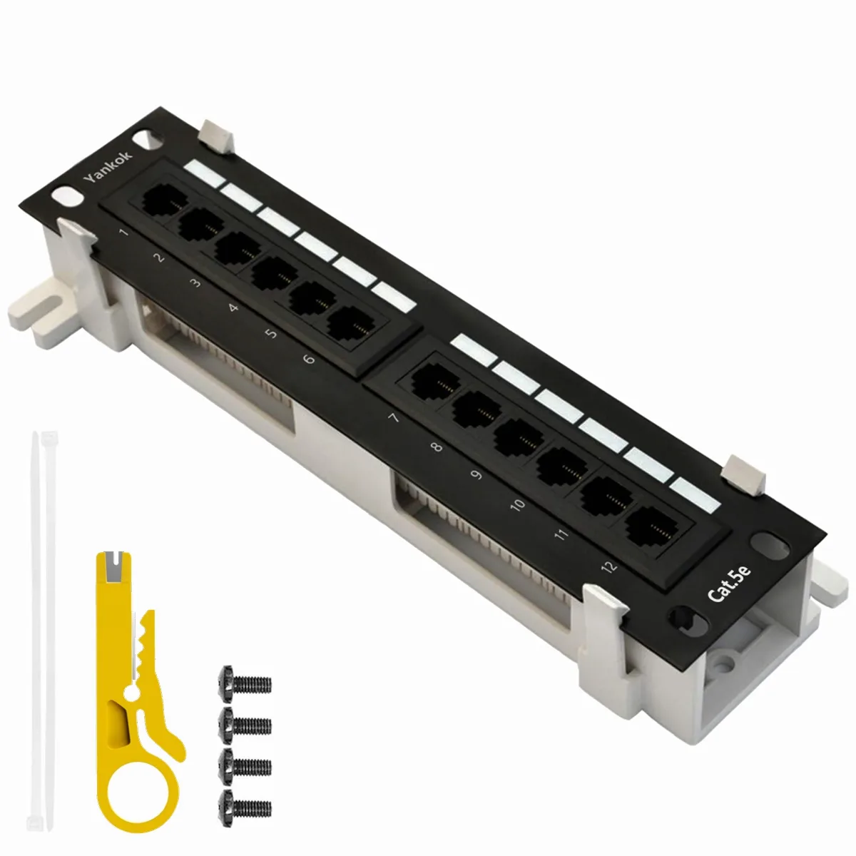Yankok Yankok 12 Port Cat5/5e Patch Panel 10in 1U with Bracket — product photo