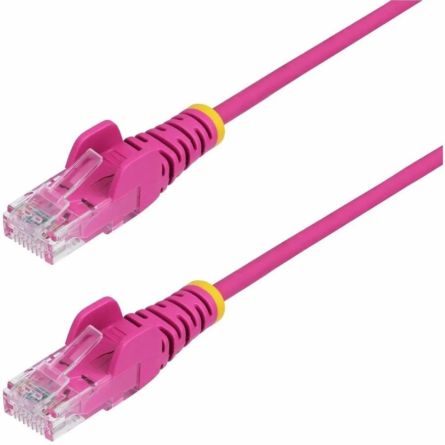 STARTECH STARTECH 9in Pink Slim CAT6 Ethernet Cable 28AWG LSZH 100W PoE — product photo