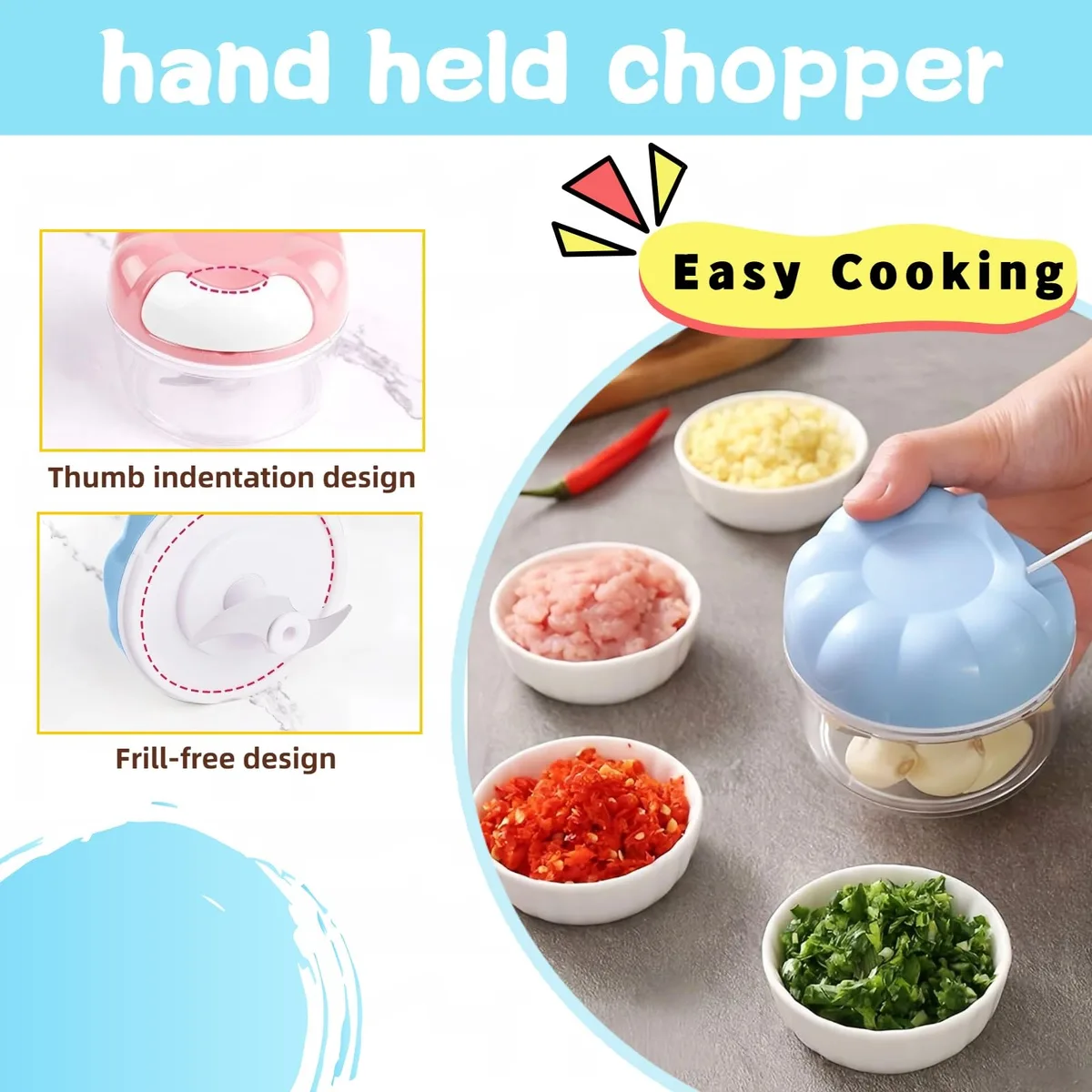  PBELIFCRTLR NGDSQ01 Manual Food Processor 170ml Blue — product photo