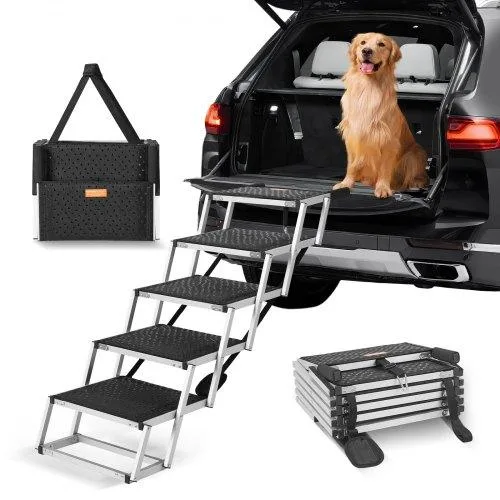 VEVOR VEVOR Dog Stair for Cars 5-step Folding Aluminum 150 lbs — product photo