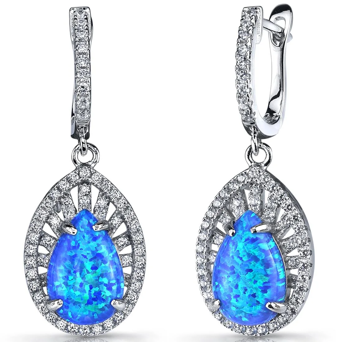 Oravo Oravo Blue Opal Nebula Drop Earrings Sterling Silver 3 Carats 925 5.75g — product photo