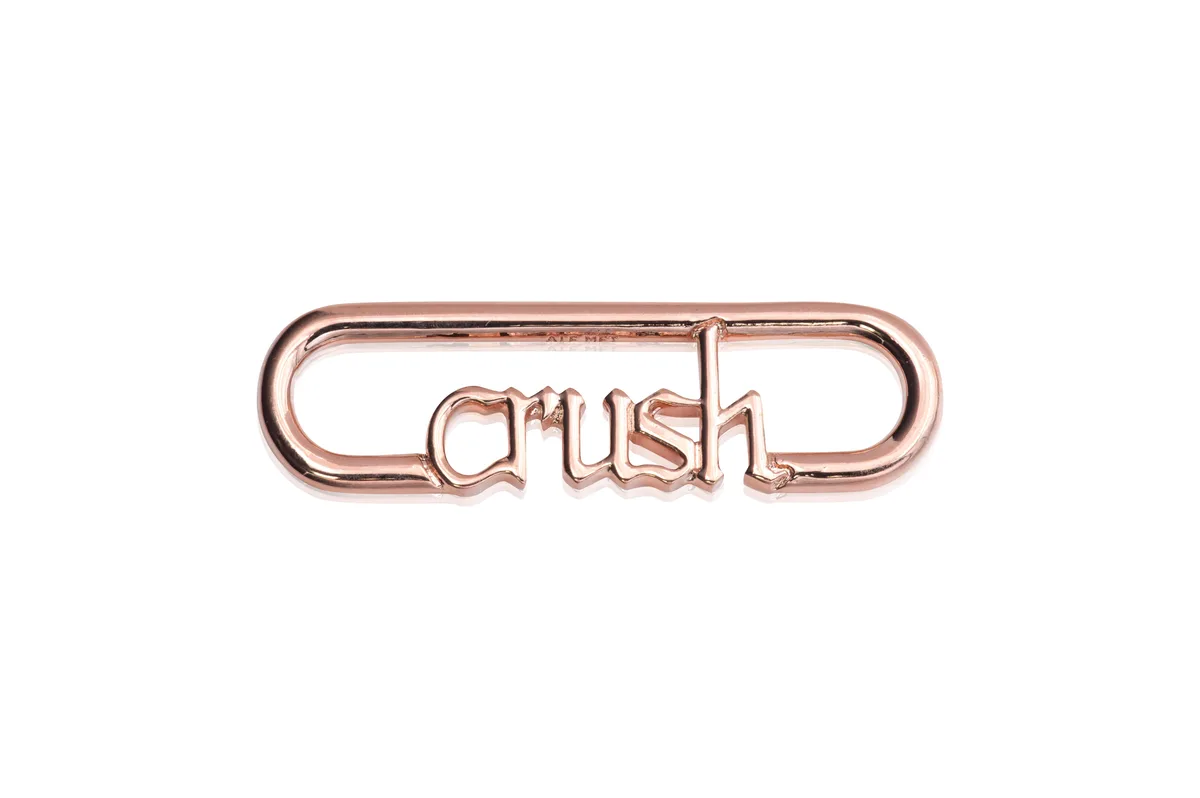 PANDORA PANDORA ME Styling Crush Word Link 14ct Rose Gold-Plated Silver Tone Charm — product photo