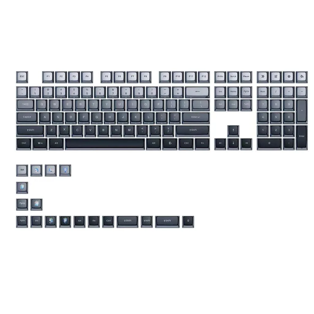 BESIGN BESIGN Glacier Skyloong GK7 PBT Translucent Keycaps Gradient Gray — product photo
