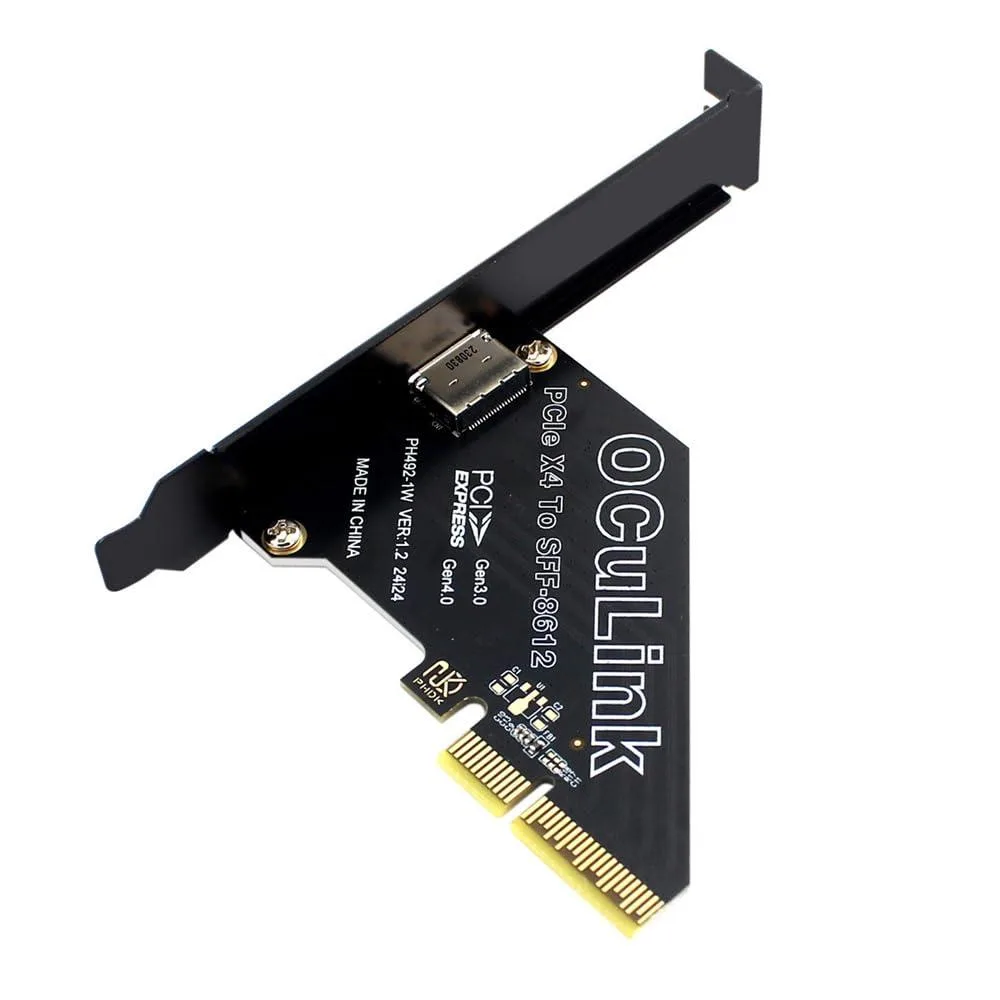 Fervit Fervit PCIe 4.0 x4 to Oculink Adapter SFF-8611/8612 with 8cm 12cm Bracket — product photo